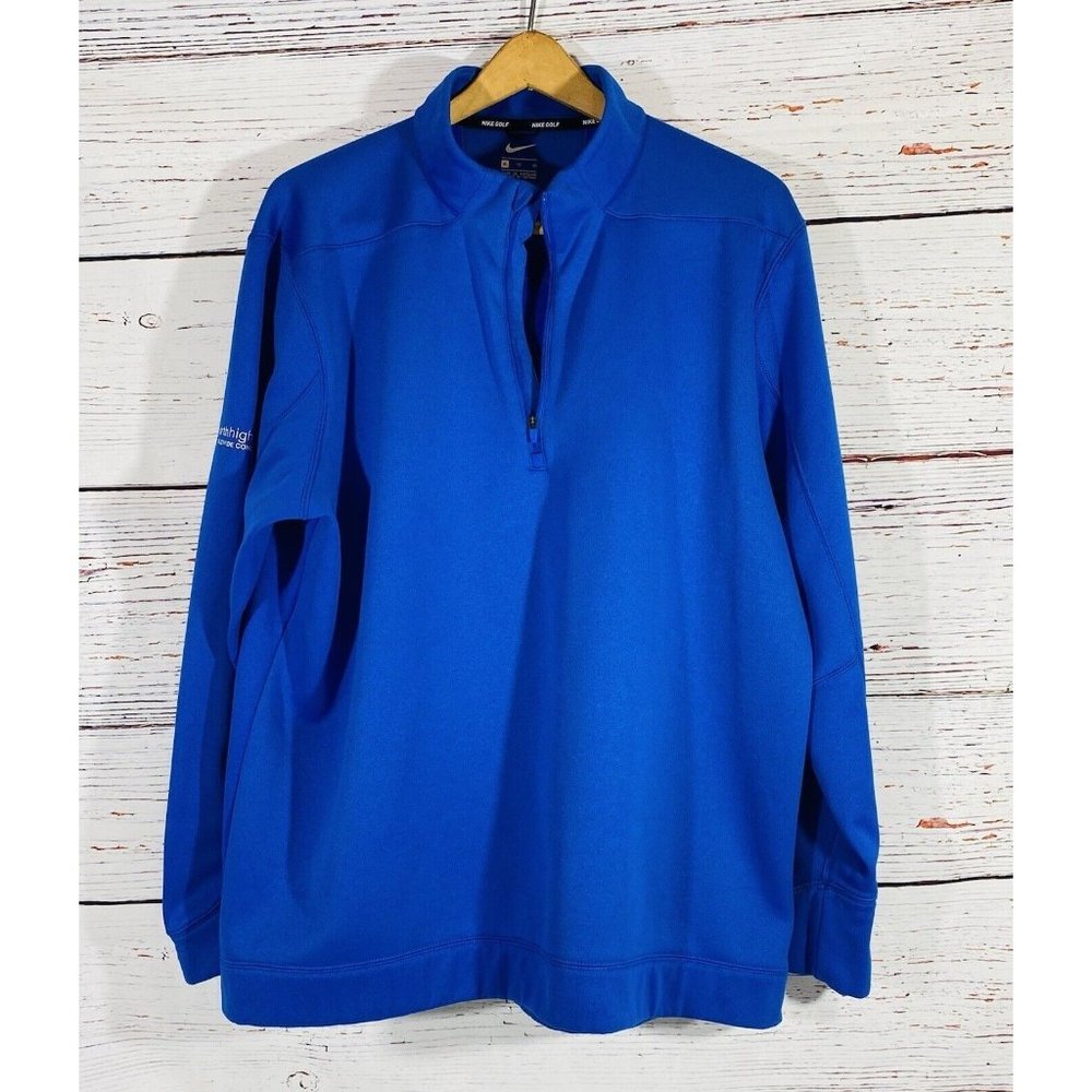 Nike Golf Mens Sweatshirt Size XL Blue Pull On Embroidered Company Logo Sports
